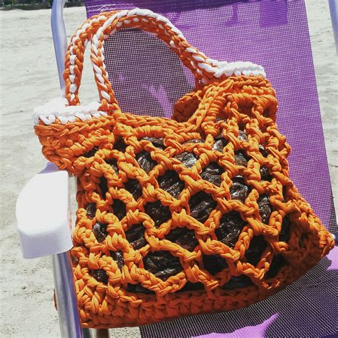 bolsa de praia de croche fio de malha|bolsa de crochê com fio de malha .